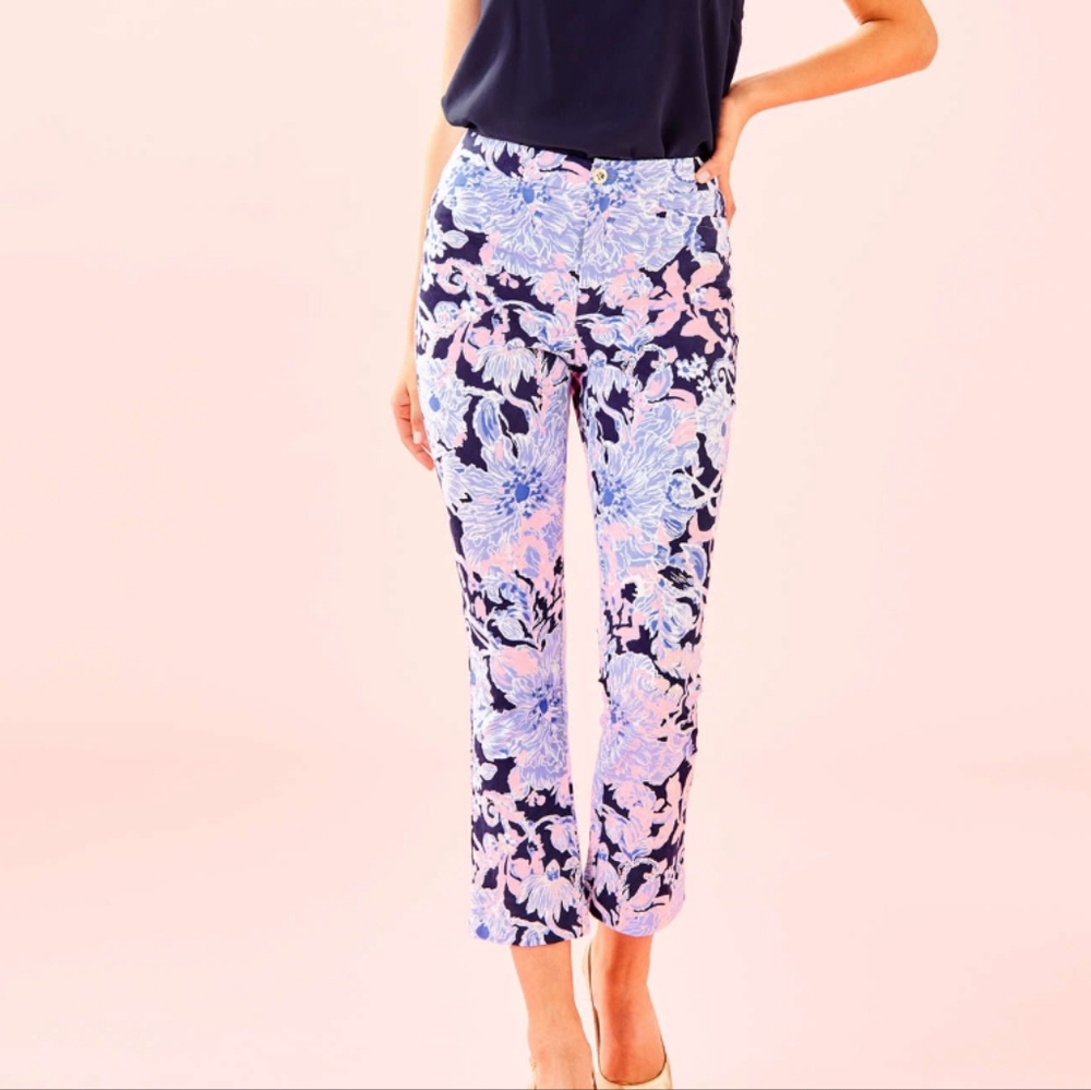 Lilly Pulitzer Kelly High Rise Crop Flare Pant Size 8